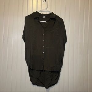 Dark Olive Button-Up Shirt